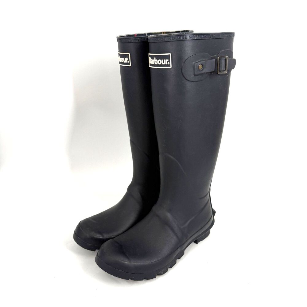 Barbour Bede Tall Wellies Wellington Rain Boot Waterproof Outdoor Blue Size 7